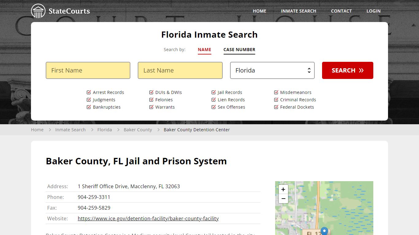 Baker County, FL Jail and Prison System - State Courts